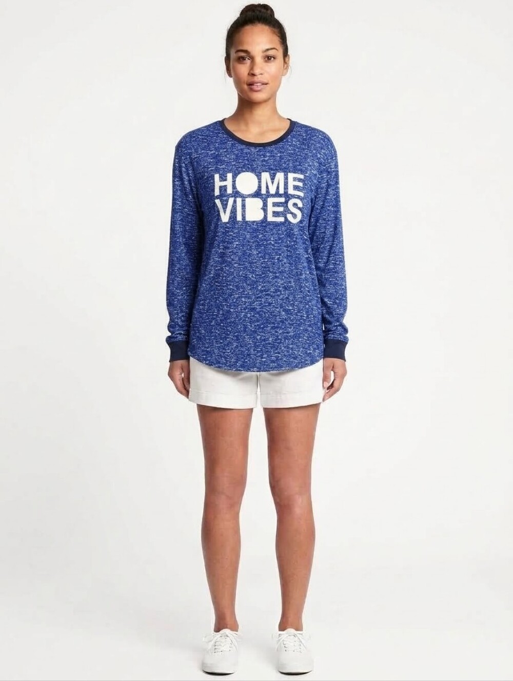 Blue "Home Vibes" Long Sleeve Pullover Shirt For Women/Men XS-3XL NWT